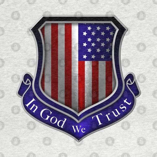 In God We Trust American Flag Shield by DrewskiDesignz